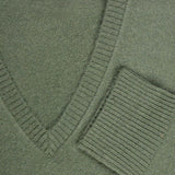 Sweater Cashmere Cuello V Matcha
