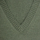 Sweater Cashmere Cuello V Matcha