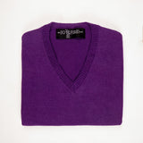 Sweater Cashmere Cuello V Morado