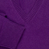 Sweater Cashmere Cuello V Morado