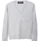 Sweater Cashmere Cuello V Gris Claro