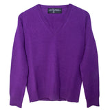 Sweater Cashmere Cuello V Morado