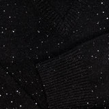 Sweater Cashmere Cuello V Negro Lentejuelas