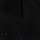 Sweater Cashmere Cuello V Negro Lentejuelas