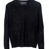 Sweater Cashmere Cuello V Negro Lentejuelas