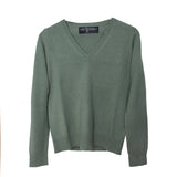 Sweater Cashmere Cuello V Matcha