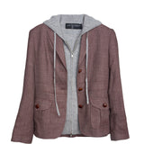 Hooded Zip Cashmere Gris Claro