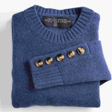 Sweater Yak Botones Manga Azul