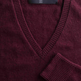 Sweater Cashmere Cuello V Burdeo