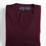 Sweater Cashmere Cuello V Burdeo