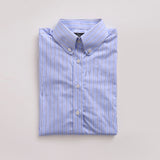 Camisa Button - Down Rayada Celeste