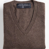 Sweater Cashmere Cuello V Chocolate