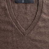 Sweater Cashmere Cuello V Chocolate