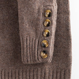Sweater Yak Botones Manga Chocolate