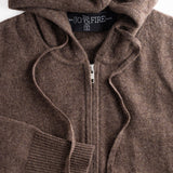Hooded Zip Cashmere Chocolate