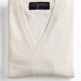 Sweater Cashmere Cuello V Crudo