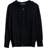 Hooded Zip Cashmere Negro