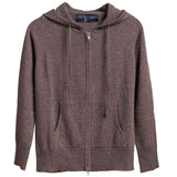 Hooded Zip Cashmere Chocolate