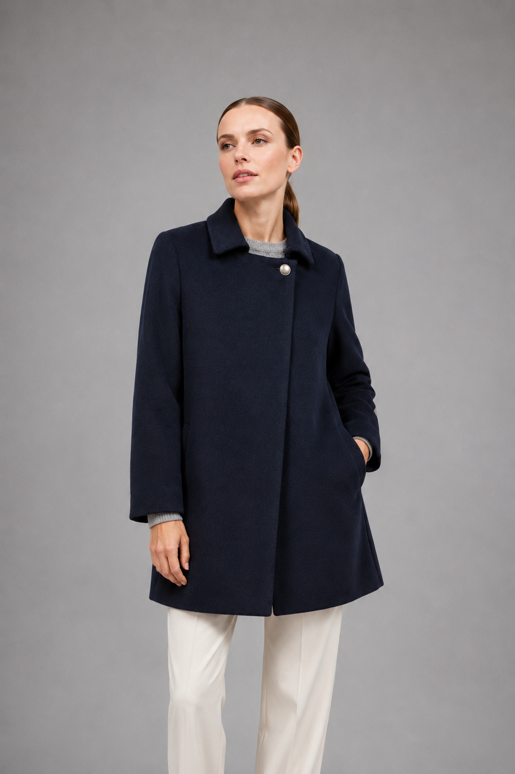 Abrigo Alaska Lana Azul Marino - XS