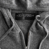Hooded Zip Cashmere Gris Oscuro