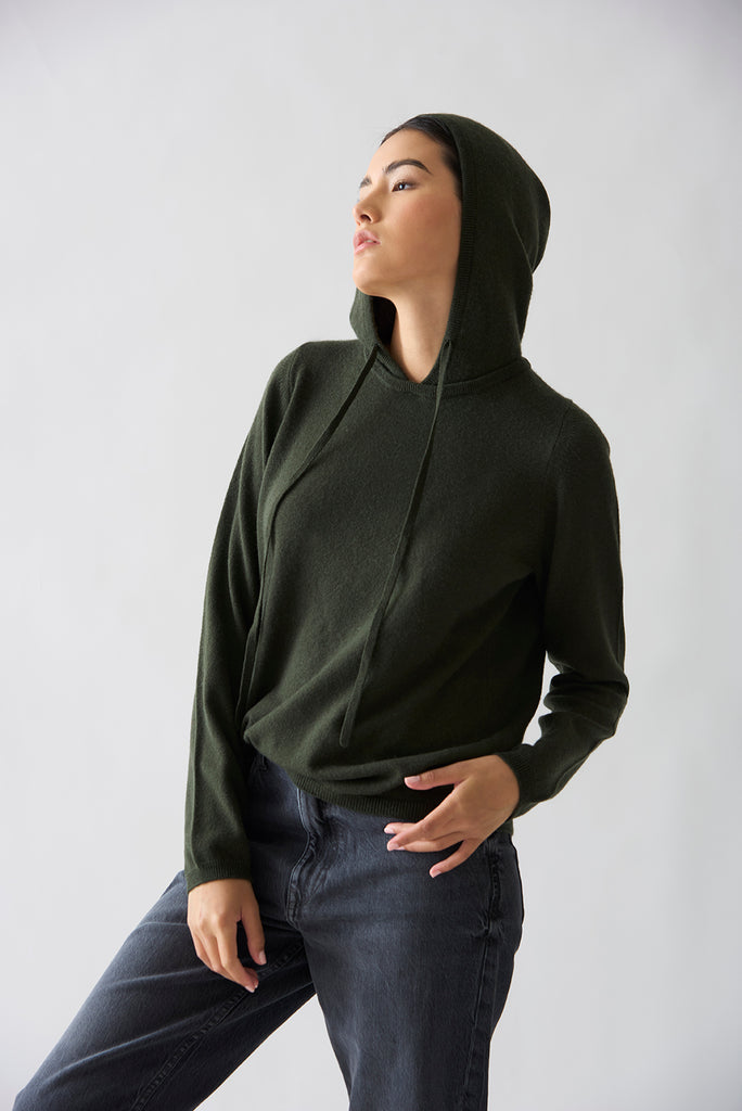 Hooded Cashmere Oliva