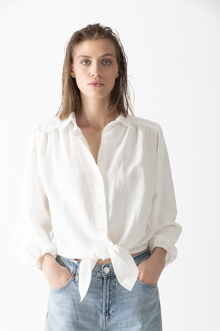 Camisa Aurora Lino con Viscosa Blanca