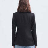 Chaqueta Lisboa Lino Negro