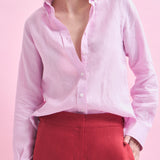Camisa Button - Down Lino Rosa