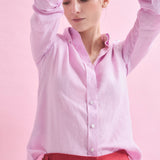 Camisa Button - Down Lino Rosa