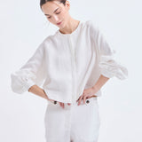 Chaqueta Canarias Lino Blanco