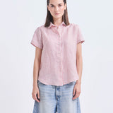 Blusa Lucía Lino irlandes Rayada Roja