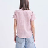 Blusa Lucía Lino irlandes Rayada Roja