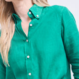 Camisa Button - Down Lino Verde