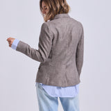 Blazer Roma Tramado Bicolor Café
