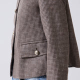 Chaqueta Berna Tramada Bicolor Café