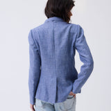 Blazer Roma Tramado Bicolor Celeste