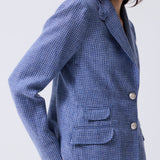 Blazer Roma Tramado Bicolor Celeste