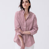 Camisa Button - Down Rayada Burdeo