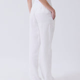 Pantalón Kusi Mid Rise Lino Espiga Blanco