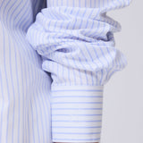 Camisa Button - Down Blanca Raya Celeste
