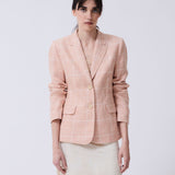 Blazer New Paris Lino Principe de Gales Caramelo