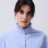 Camisa Vuelos Rayada Azul