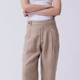 Pantalón Cristina Lino Irlandés Espiga Tostada