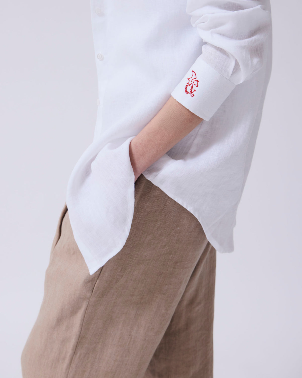 Camisa Button - Down Lino Blanco - XS