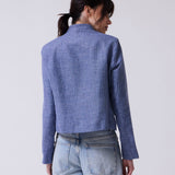 Chaqueta Berna Tramada Bicolor Celeste