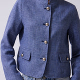Chaqueta Berna Tramada Bicolor Celeste
