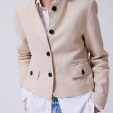 Chaqueta Berna Lino Stonewashed Beige