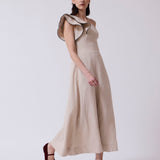 Vestido Cayetana Lino Stonewashed Beige