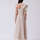 Vestido Cayetana Lino Stonewashed Beige