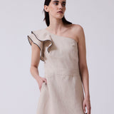Vestido Cayetana Lino Stonewashed Beige